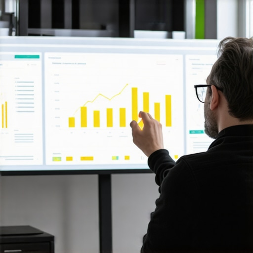 Person analyzing local SEO data on a large screen with AI and behavioral signals