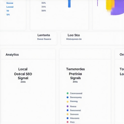 High-tech dashboard with local SEO analytics and AI interfaces.