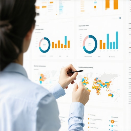 Expert analyzing local SEO signals and maps analytics on a digital dashboard.