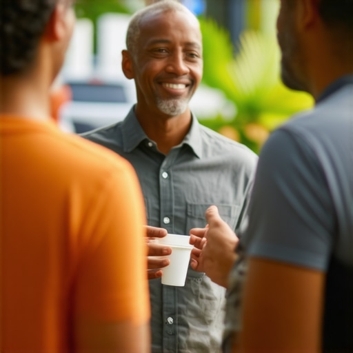 Business owner participating in local community event