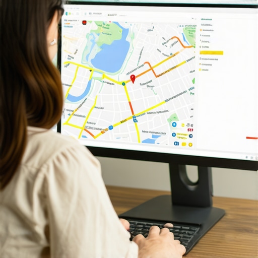 SEO professional reviewing local map rankings with digital signals