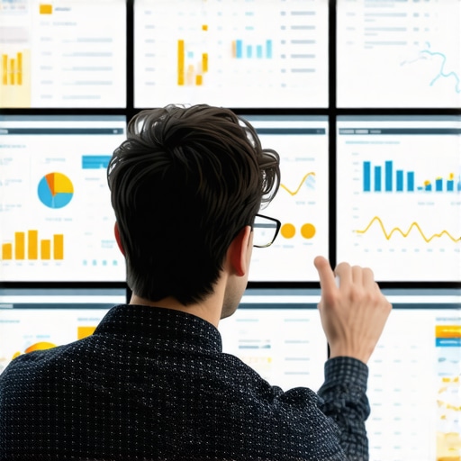 Digital marketing expert reviewing local SEO data on multiple monitors