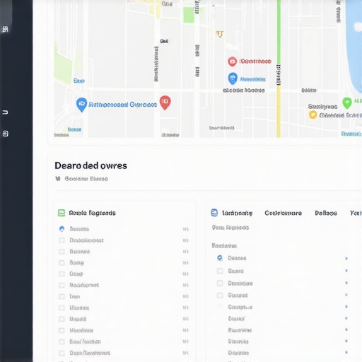 Screenshot of local SEO analytics dashboard with maps and signals