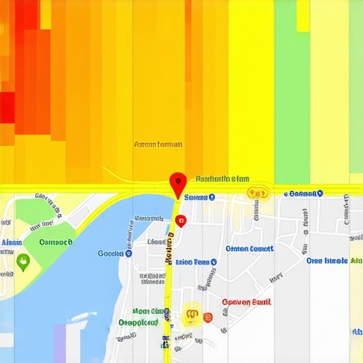 Heatmap illustrating user interaction patterns on a local business website