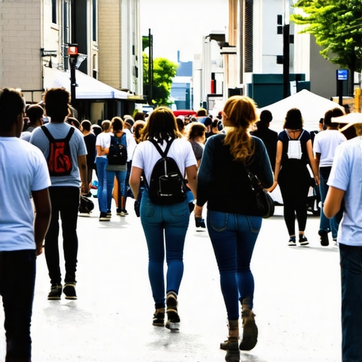 Diverse community members engaging in a neighborhood event.