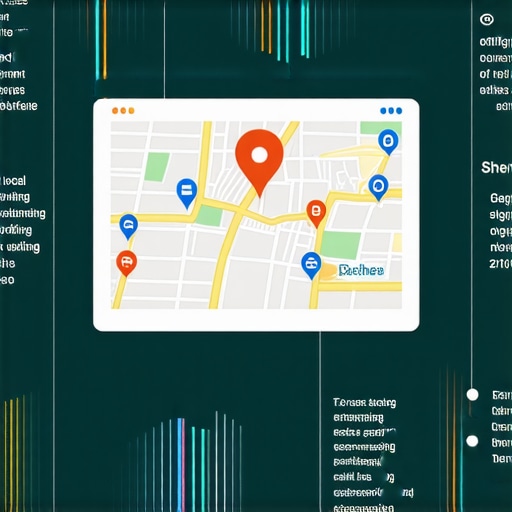 Infographic showing various signals like schema markup, micro-interactions, and community involvement affecting Google Maps visibility.