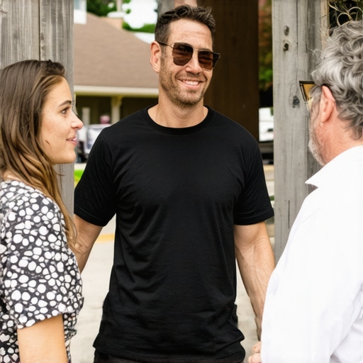 Community Engagement in Local SEO Business owner interacting with local community members at neighborhood event.