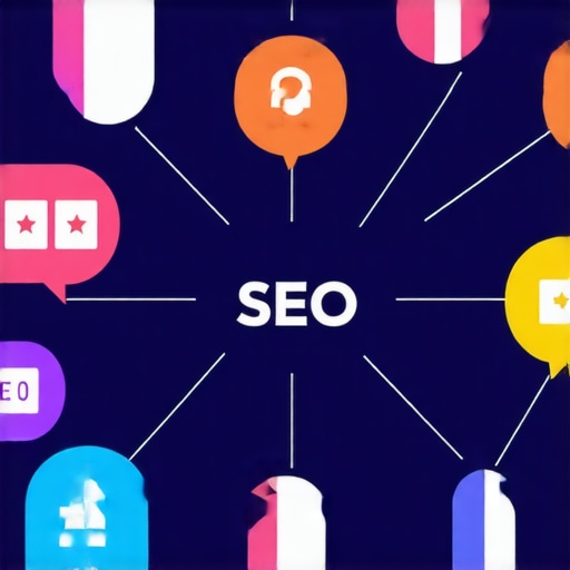 Enhanced Local SEO Signal Network Diagram showing interconnected icons representing local SEO signals like reviews, user interactions, and AI analytics.