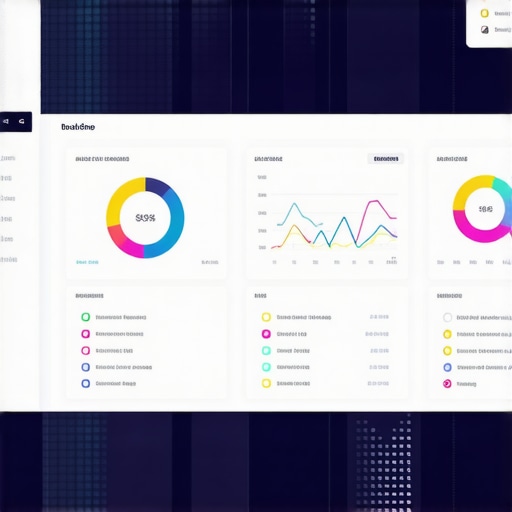 Integrated Local SEO Analytics Dashboard A multi-layered digital dashboard illustrating local SEO data analysis with charts and engagement metrics
