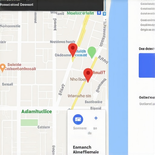 Interactive Map Analytics Digital map with analytics overlay showing user interactions and local signals