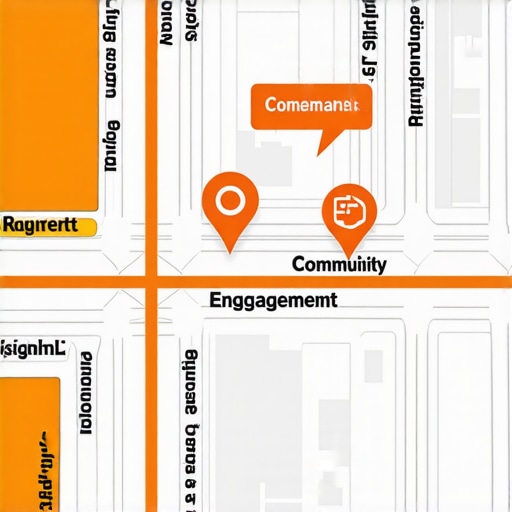 A detailed map illustrating targeted local signals and community engagement zones in a city