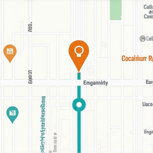 Map with signals, community areas, and engagement points.