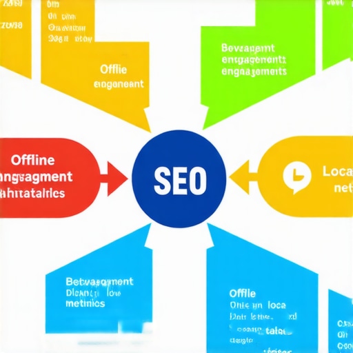 Visualizing the Complex Web of Local Signals in SEO Diagram showing interconnected local SEO signals like reviews, engagement, and offline activities