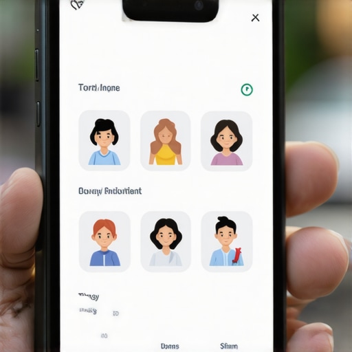 Mobile device showing tailored local search interactions with engagement indicators