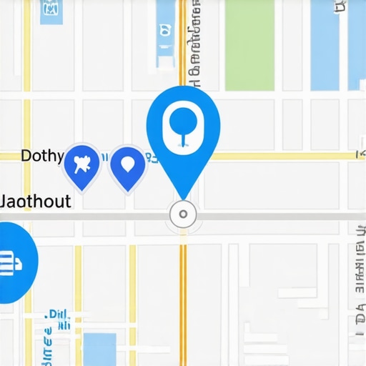 A high-tech map with overlaid signals, highlighting local business data and AI-driven analytics.