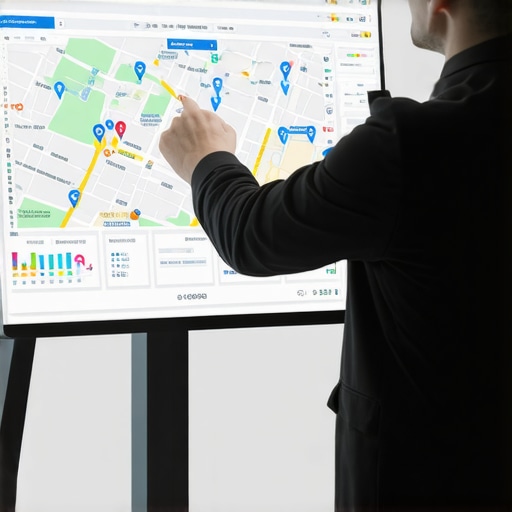 SEO specialist reviewing local map rankings on digital devices
