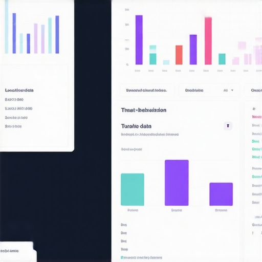 High-tech local data analytics dashboard Dashboard showing real-time local consumer behavior and engagement metrics.