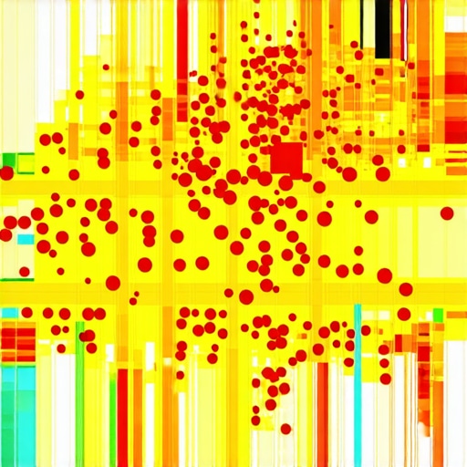 Local User Engagement Heatmap Heatmap showing areas with high user interactions and foot traffic in a cityscape