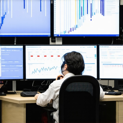 Real-Time Local Signal Monitoring Panel Control room with screens showing live local SEO data analytics.