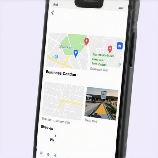 Smartphone screen showing voice-activated local business results