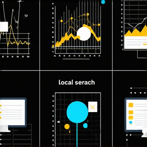 Digital illustration showing AI processing local search data and signals