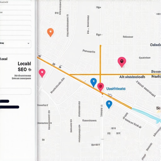 Futuristic digital map with AR, geofencing, and AI analytics for local search