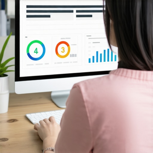 A person reviewing charts and engagement metrics on a computer screen to optimize local SEO signals.