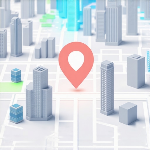 A high-tech digital city map with signals representing advanced local SEO techniques.