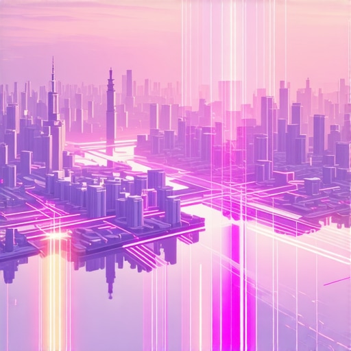 Digital map connecting local data nodes in a cityscape