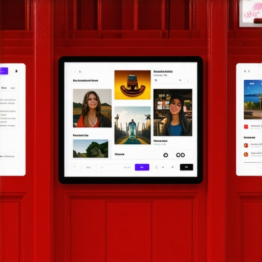A busy storefront with augmented reality and community interactions