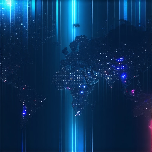 Futuristic digital map showing spectral and behavioral signals influencing local search rankings.