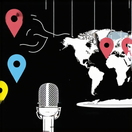 Illustration of voice search technology influencing local map rankings.