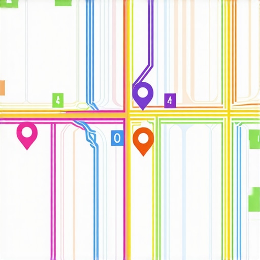 Map with layered geospatial and foot traffic analytics.