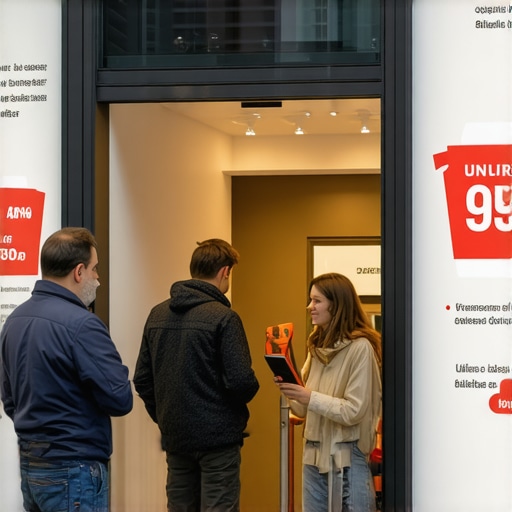Retail storefront utilizing Bluetooth beacons and digital signage to engage nearby customers.