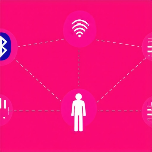 Diagram showcasing how Bluetooth, dwell time, and geo-fencing signals work together to enhance Google Maps rankings.
