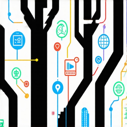 Illustration of smart sensors, connected vehicles, and mobile devices tracking neighborhood behaviors