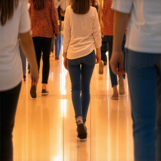 Sensors and beacons collecting foot traffic data in a shopping mall